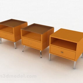 3д модель желтой тумбочки-мебели