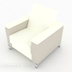 White Minimalist Single Sofa Furniture V2 3d model