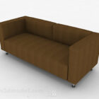 Brown Fabric Loveseat Sofa