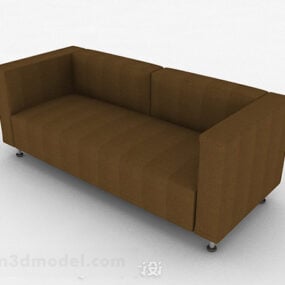 Brown Fabric Loveseat Sofa 3d model