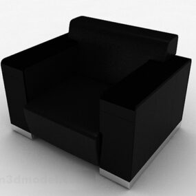 Furnitur Sofa Tunggal Minimalis Hitam Model V6 3d