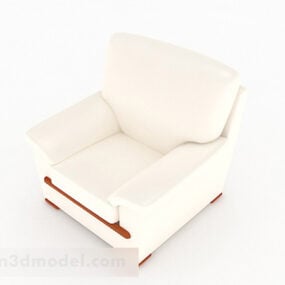 White Home Single Sofa Furniture 3d model