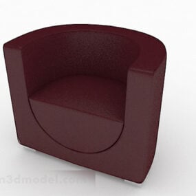 Dark Red Minimalist Single Sofa Furniture 3d model