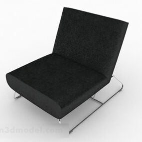 Model 3d Perabot Sofa Tunggal Minimalis Warna Hitam
