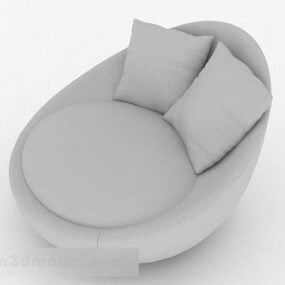 Grå Leisure Single Sofa Design 3d model