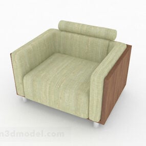 Model 3d Desain Sofa Tunggal Minimalis Hijau
