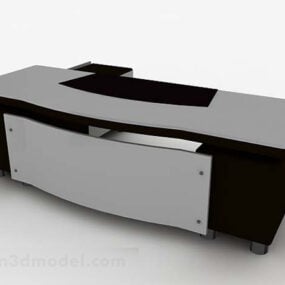 Gray Color Office Desk Design 3d model