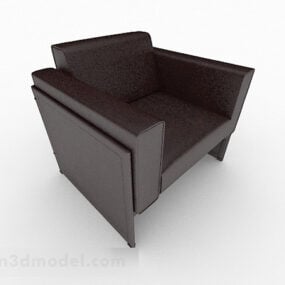 Brown Minimalist Single Sofa Design 3d model