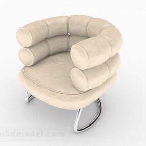 Light Brown Casual Single Sofa Design 3d model