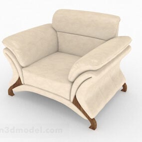 Model 3d Desain Sofa Tunggal Ngarep Warna Beige