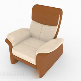 Model 2d Desain Sofa Tunggal Coklat V3