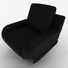 Black Fabric Single Sofa