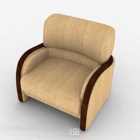3д модель желтого современного односпального дивана