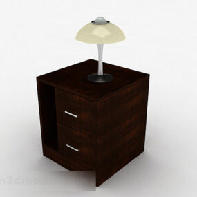 Simple Bedside Table With Lamp 3d model