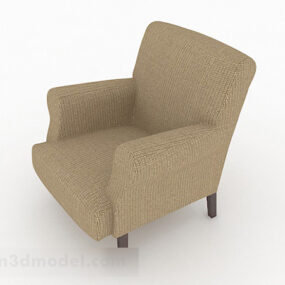 Коричневий шкіряний односпальний диван для вітальні 3d модель