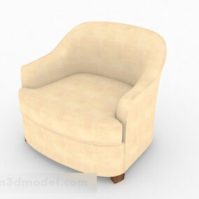 Yellow Fabric Minimalist Single Sofa V1 3d model