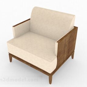 Light Brown Fabric Single Sofa 3d model