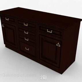 Wooden Office Cabinet Multi Drawers 3d model