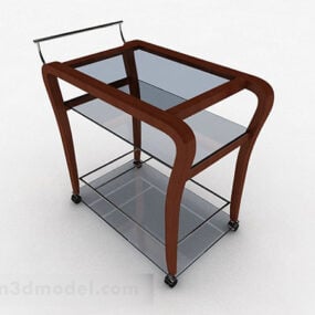 玻璃移动餐桌3d模型