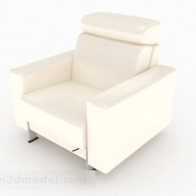 米白色单人沙发3d模型