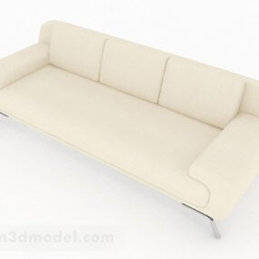 Beige Minimalist Multiseater Sofa Design 3d model