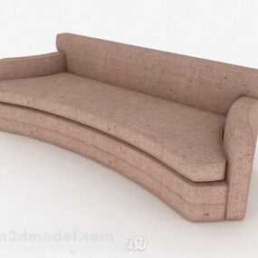 Kaareva sohva olohuoneen 3d-malli