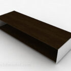 Brown minimalist shoe cabinet 3d model