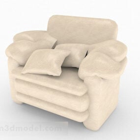Modello 3d di design del divano singolo per la casa semplice giallo