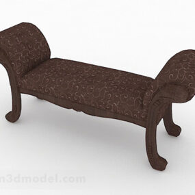 Eurooppalainen ruskea sohvapenkki Design 3D-malli