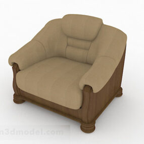 Brown Fabric Home Single Nojatuoli 3D-malli