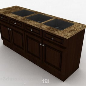 Kitchen Cabinet Marble Top 3d model