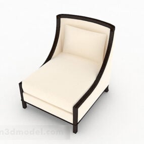 3д модель элегантного одноместного кресла из желтой ткани