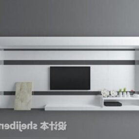 Modelo 3D de parede traseira de TV moderna