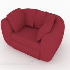 Red Fabric Simple Casual Single Armchair