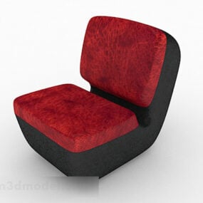نموذج ثلاثي الأبعاد للكرسي الفردي باللون الأحمر
