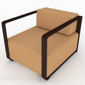 Brown Home Single Armchair 3d model