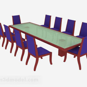 会议桌椅套装3d模型