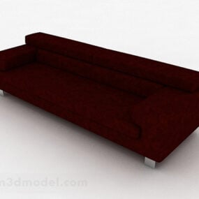 Rood minimalistisch huisbank 3D-model