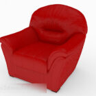Red Fabric Single Sofa Chair