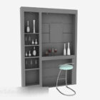 Gray Paint Home Display Cabinet