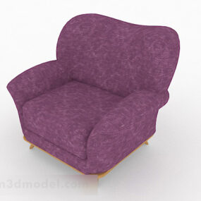 Purple Fabric Home Single Armchair 3d model