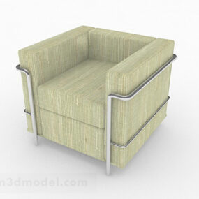 Green Fabric Minimalist Single Armchair 3d model