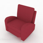 Red Fabric Minimalist Single Armchair