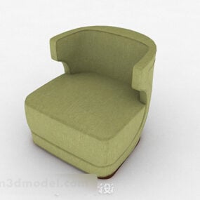 绿色织物简约单人扶手椅V1 3d模型