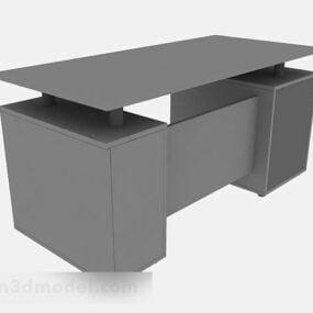 שולחן משרדי בצבע אפור דגם תלת מימד