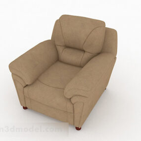 Brown Leather Home Armchair 3d model