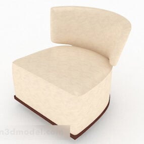 3D-Modell des minimalistischen Sessels aus gelbem Leder