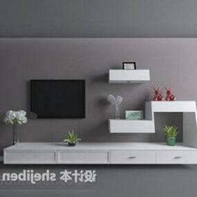 مدل کابینت دیواری تلویزیون مدرن طرح سه بعدی