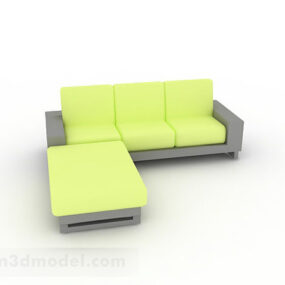 Yellow Minimalist Sectional Sofa 3d model