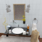 Modern minimalist bathroom 3d model